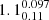 $ 1.1^{0.097}_{0.11} $