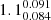 $ 1.1^{0.091}_{0.084} $