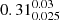 $ 0.31^{0.03}_{0.025} $