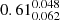$ 0.61^{0.048}_{0.062} $
