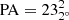 $ {\rm PA} =23^{2}_{2^\circ} $
