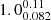 $ 1.0^{0.11}_{0.082} $