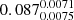 $ 0.087^{0.0071}_{0.0075} $