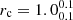 $ r_{\mathrm{c}}=1.0^{0.1}_{0.1} $
