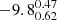 $ -9.8^{0.47}_{0.62} $