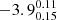 $ -3.9^{0.11}_{0.15} $