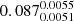 $ 0.087^{0.0055}_{0.0051} $