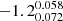 $ -1.2^{0.058}_{0.072} $