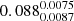 $ 0.088^{0.0075}_{0.0087} $