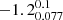 $ -1.2^{0.1}_{0.077} $