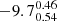 $ -9.7^{0.46}_{0.54} $