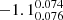 $ -1.1^{0.074}_{0.076} $