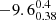 $ -9.6^{0.4}_{0.38} $