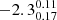 $ -2.3^{0.11}_{0.17} $