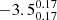 $ -3.5^{0.17}_{0.17} $