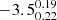 $ -3.5^{0.19}_{0.22} $