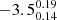 $ -3.5^{0.19}_{0.14} $