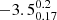 $ -3.5^{0.2}_{0.17} $
