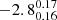 $ -2.8^{0.17}_{0.16} $