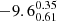 $ -9.6^{0.35}_{0.61} $