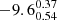 $ -9.6^{0.37}_{0.54} $