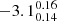 $ -3.1^{0.16}_{0.14} $