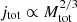 $ j_{\mathrm{tot}}\propto M_{\mathrm{tot}}^{2/3} $