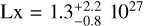 ${\rm{Lx}} = 1.3_{ - 0.8}^{ + 2.2}{10^{27}}$