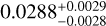 ${0.0288_{ - 0.0028}^{ + 0.0029}}$