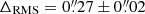 $ \Delta_{\mathrm{RMS}} = 0{{\overset{\prime\prime}{.}}}27 \pm 0{{\overset{\prime\prime}{.}}}02 $