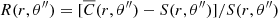 $ R(r, \theta^{{\prime\prime}}) = [\overline{C}(r, \theta^{{\prime\prime}}) - S(r, \theta^{{\prime\prime}})]/S(r, \theta^{{\prime\prime}}) $
