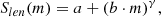 $$ \begin{aligned} S_{len} (m) = a + (b \cdot m)^{\gamma } ,\end{aligned} $$