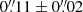 $ 0{{\overset{\prime\prime}{.}}}11 \pm 0{{\overset{\prime\prime}{.}}}02 $