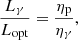 $$ \begin{aligned} \frac{L_{\gamma }}{L_{\rm opt}} = \frac{\eta _{\rm p}}{\eta _{\gamma }}, \end{aligned} $$