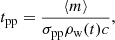 $$ \begin{aligned} t_{\rm pp} = \frac{\langle m \rangle }{\sigma _{\rm pp} \rho _{\rm w}(t) c}, \end{aligned} $$