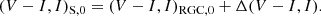 $$ \begin{aligned} (V - I, I)_{\rm S,0} = (V - I, I)_{\rm RGC,0} + \Delta (V - I, I). \end{aligned} $$