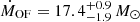 $ {\dot{M}_{\mathrm{OF}}} = 17.4^{+0.9}_{-1.9} \, {M_{\odot}} $