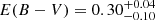 $ E(B-V) =0.30^{+0.04}_{-0.10} $