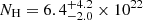 $ N_{\mathrm{H}} = 6.4^{+4.2}_{-2.0} \times 10^{22} $