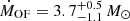 $ {\dot{M}_{\mathrm{OF}}} = 3.7^{+0.5}_{-1.1} \,{M_{\odot}} $