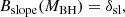 $$ \begin{aligned} {B_{\rm slope}(M_{\rm BH})=\delta _{\rm sl}}, \end{aligned} $$