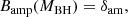 $$ \begin{aligned} {B_{\rm amp}(M_{\rm BH})=\delta _{\rm am}}, \end{aligned} $$