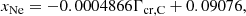 $$ \begin{aligned} x_{\rm Ne} = -0.0004866 \Gamma _{\rm cr, C} + 0.09076 ,\end{aligned} $$