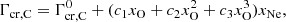 $$ \begin{aligned} \Gamma _\mathrm{cr,C} = \Gamma _\mathrm{cr,C} ^{0} + (c_1 x_\mathrm{O} + c_2 x_\mathrm{O} ^2 + c_3 x_\mathrm{O} ^3) x_\mathrm{Ne} , \end{aligned} $$