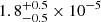 $ 1.8^{+0.5}_{-0.5}\times10^{-5} $