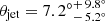 $ \theta_{\rm jet} = {7.2^\circ}_{-\,5.2^{\circ}}^{+\,9.8^{\circ}} $