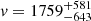 $ v=1759^{+581}_{-643} $