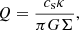 $$ \begin{aligned} Q=\frac{c_{\rm s}\kappa }{\pi G \Sigma }, \end{aligned} $$