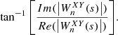 $$ \begin{aligned} {{\tan ^{ - 1}}\left[\frac{{{\mathop { Im}\nolimits } (\left| {W_n^{XY}(s)} \right|)}}{{{\mathop { Re}\nolimits } (\left| {W_n^{XY}(s)} \right|)}}\right]} . \end{aligned} $$