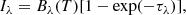 $$ \begin{aligned} I_\lambda =B_\lambda (T)[1-\exp (-\tau _\lambda )], \end{aligned} $$